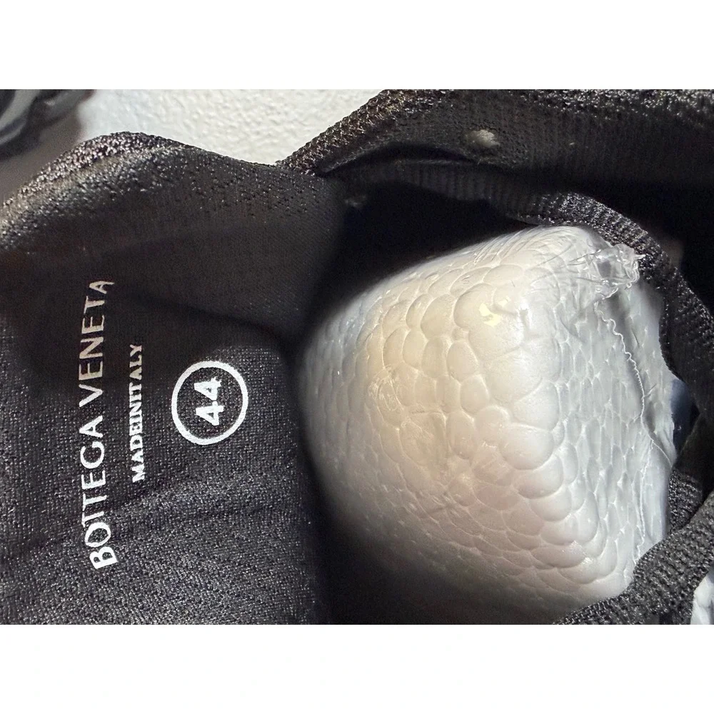 Bottega Veneta Black and White Men's Runner Mesh Sneakers